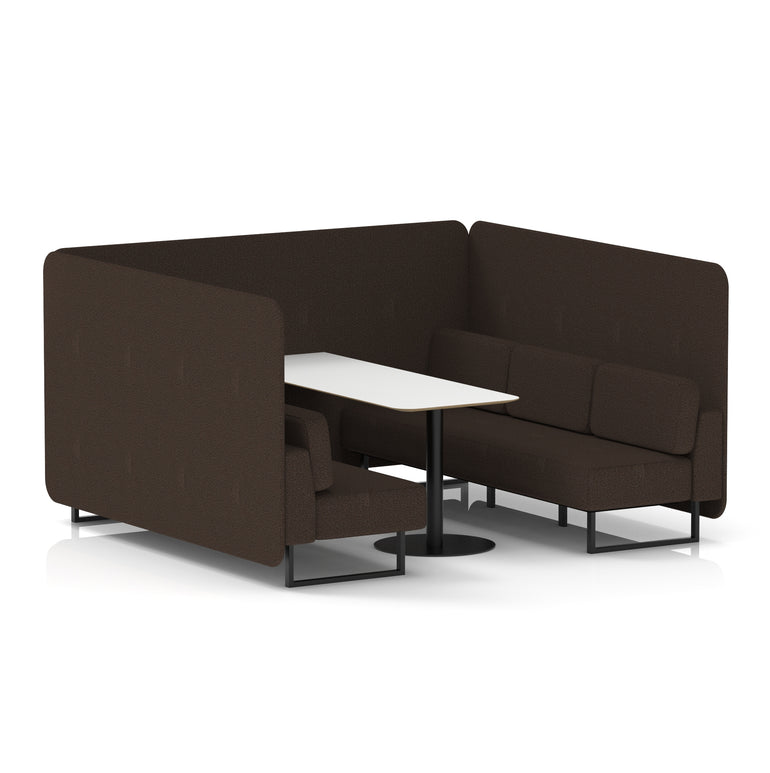 Brixworth Bench Booth With White Table In Single Tone