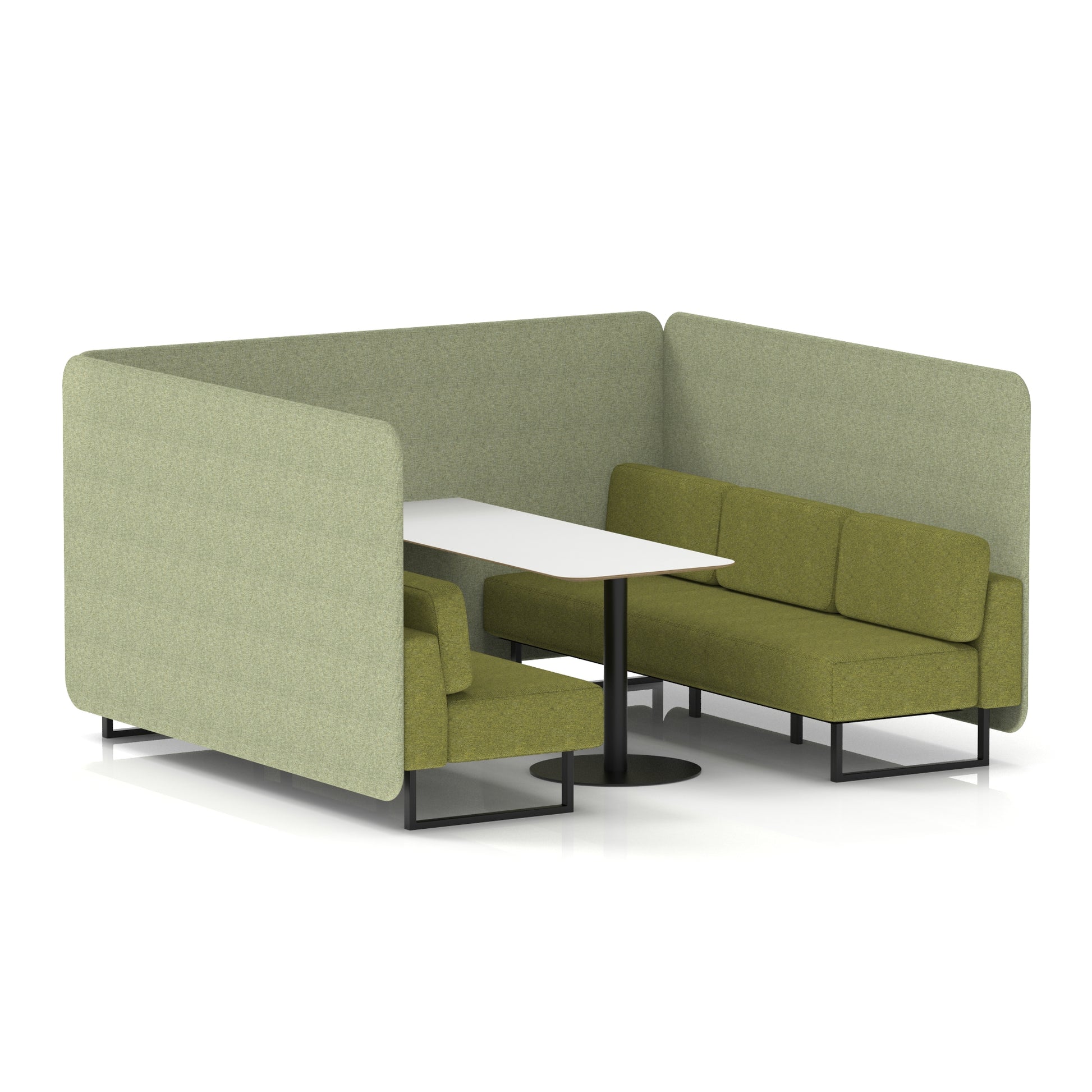 Brixworth Bench Booth With White Table In Two Tone