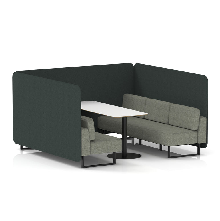Brixworth Bench Booth With White Table In Two Tone