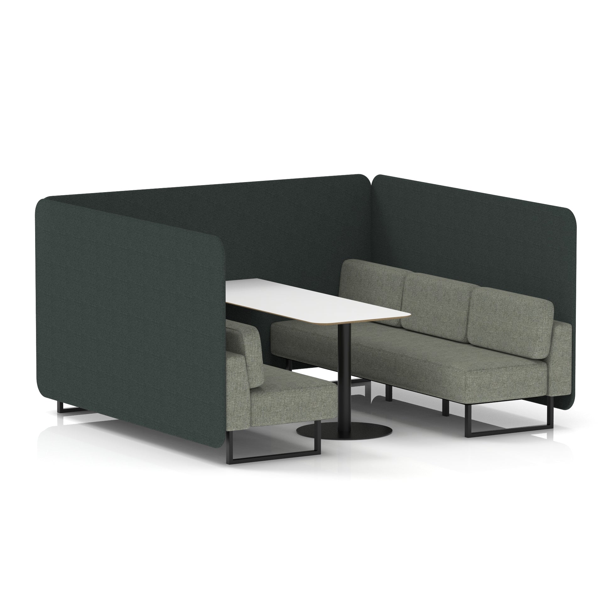 Brixworth Bench Booth With White Table In Two Tone