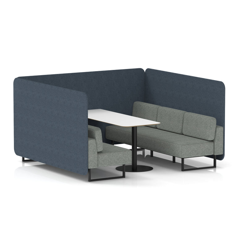 Brixworth Bench Booth With White Table In Two Tone