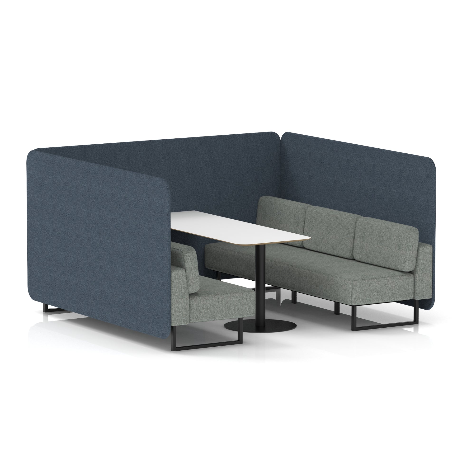 Brixworth Bench Booth With White Table In Two Tone