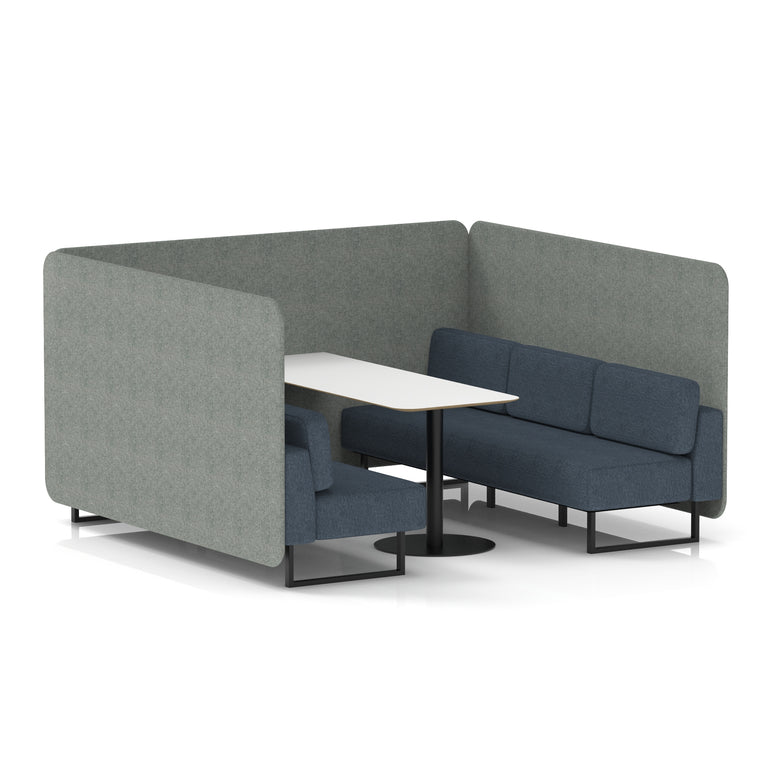 Brixworth Bench Booth With White Table In Two Tone