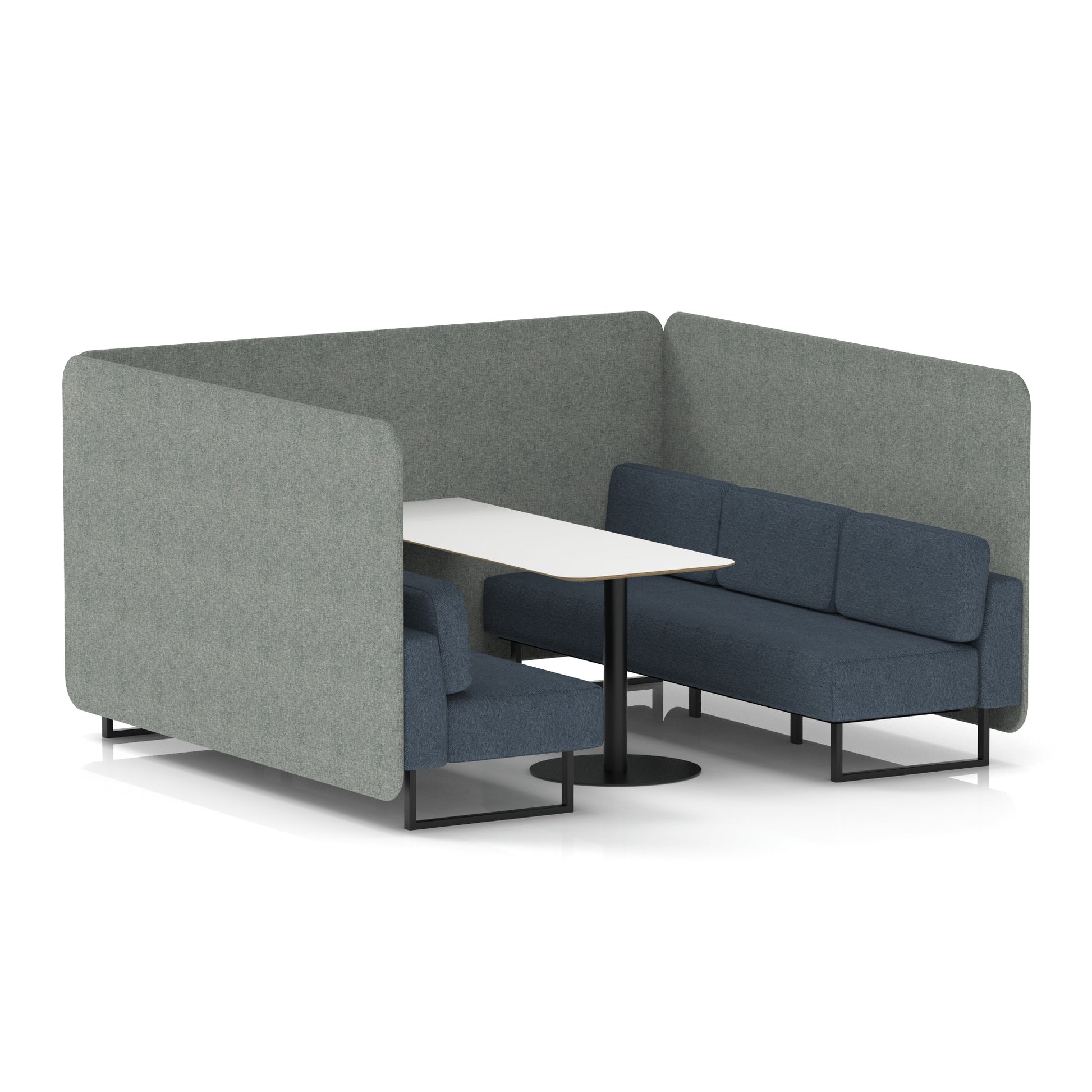 Brixworth Bench Booth With White Table In Two Tone