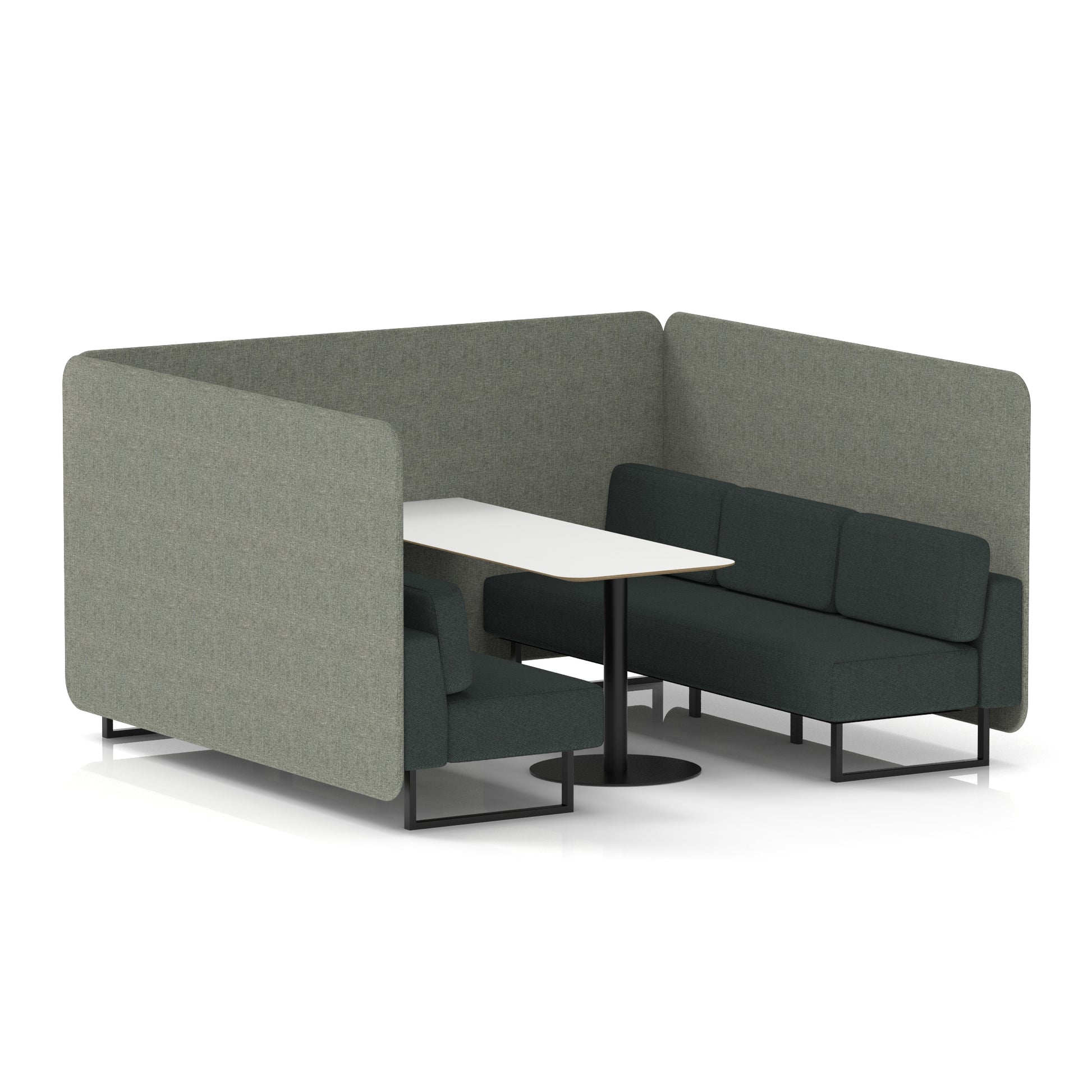 Brixworth Bench Booth With White Table In Two Tone