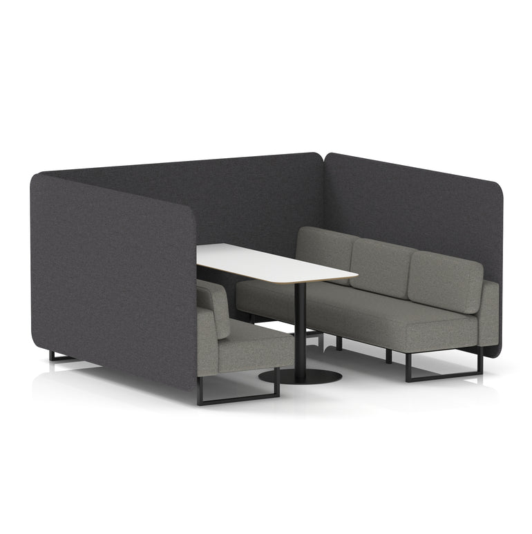 Brixworth Bench Booth With White Table In Two Tone