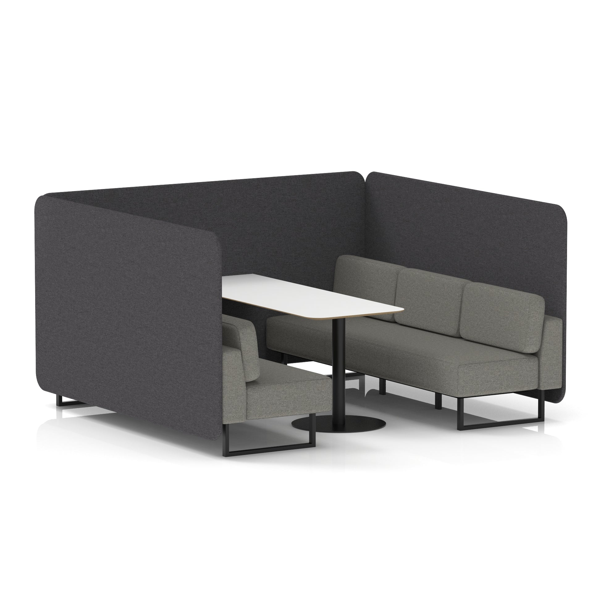 Brixworth Bench Booth With White Table In Two Tone