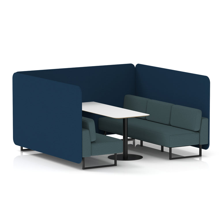 Brixworth Bench Booth With White Table In Two Tone