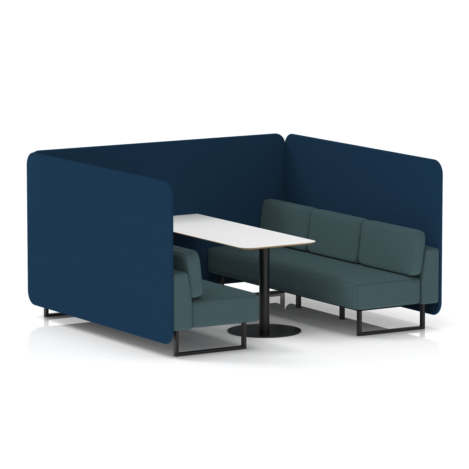 Brixworth Bench Booth With White Table In Two Tone