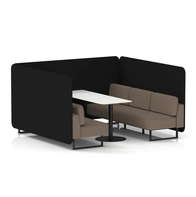 Brixworth Bench Booth With White Table In Two Tone