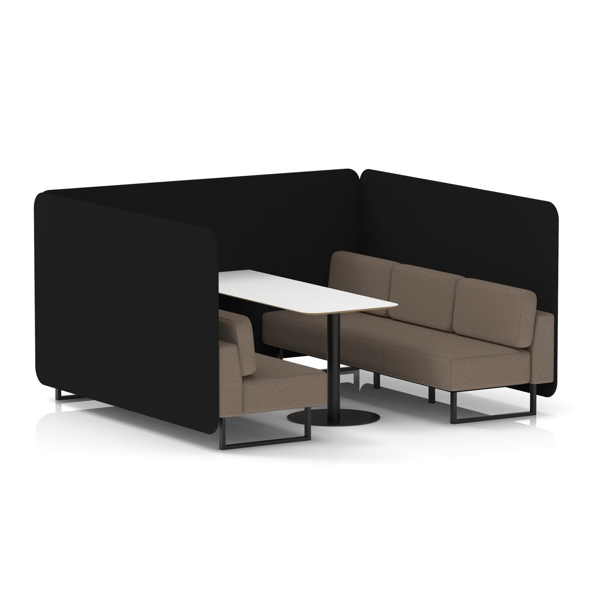 Brixworth Bench Booth With White Table In Two Tone