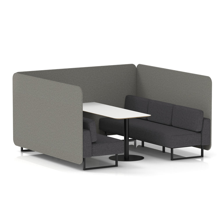 Brixworth Bench Booth With White Table In Two Tone