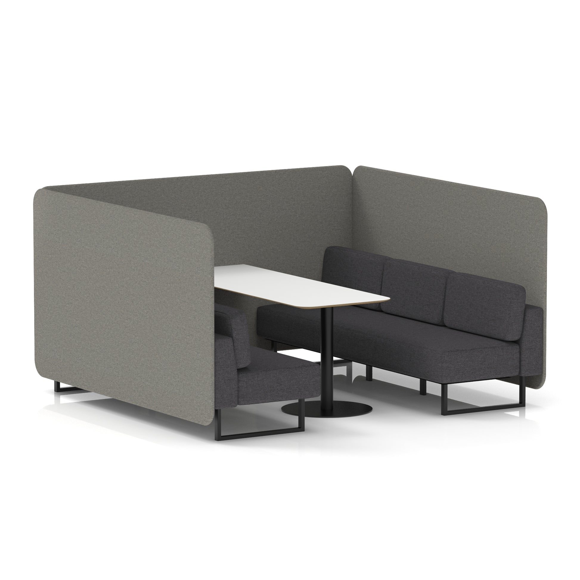 Brixworth Bench Booth With White Table In Two Tone
