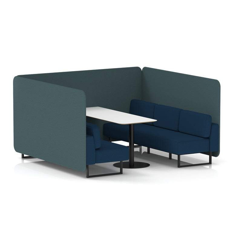 Brixworth Bench Booth With White Table In Two Tone