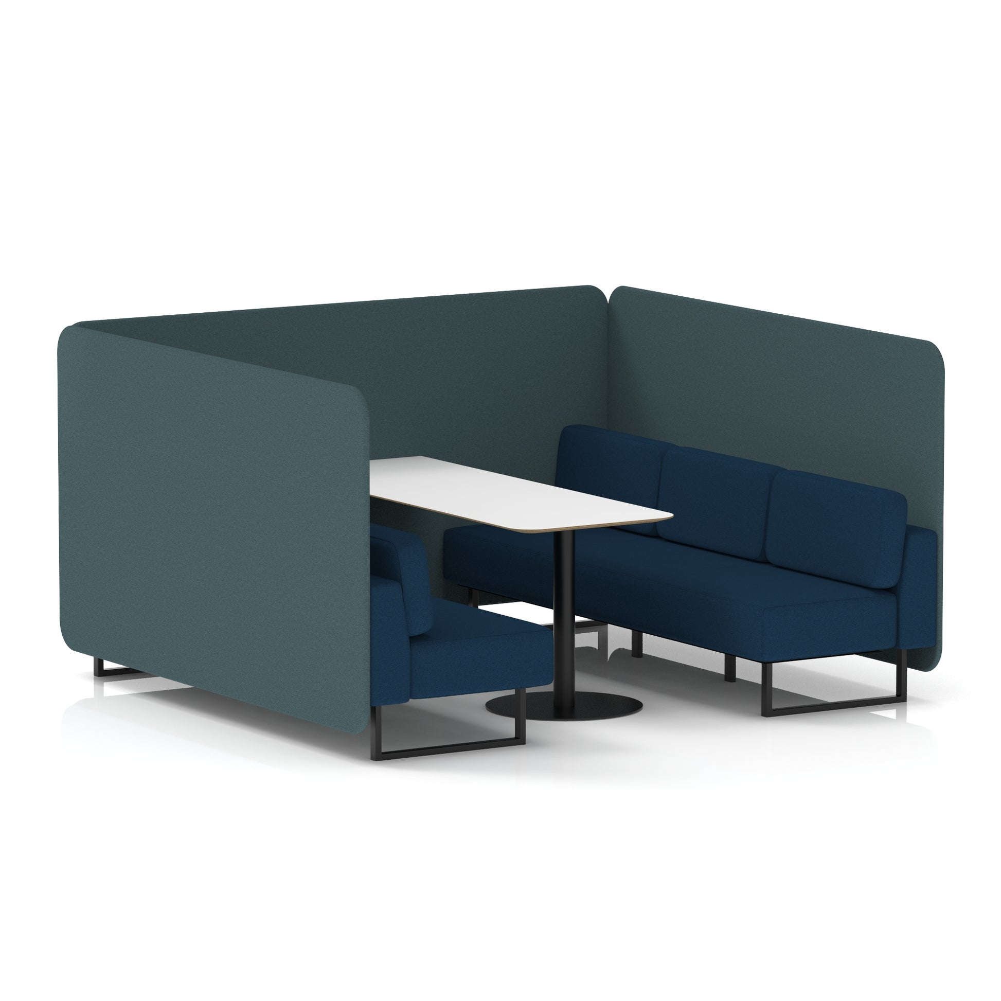Brixworth Bench Booth With White Table In Two Tone