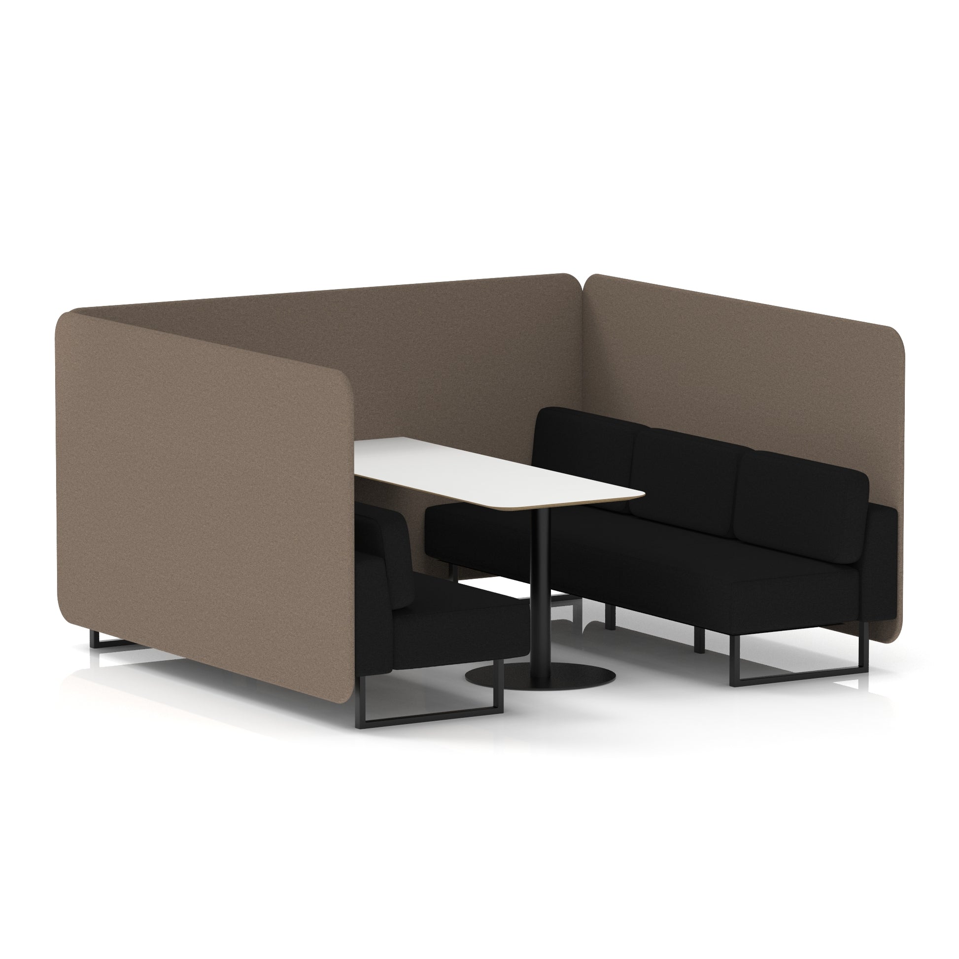 Brixworth Bench Booth With White Table In Two Tone