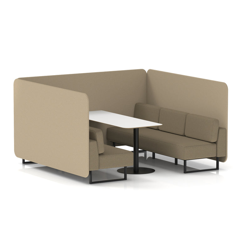 Brixworth Bench Booth With White Table In Two Tone