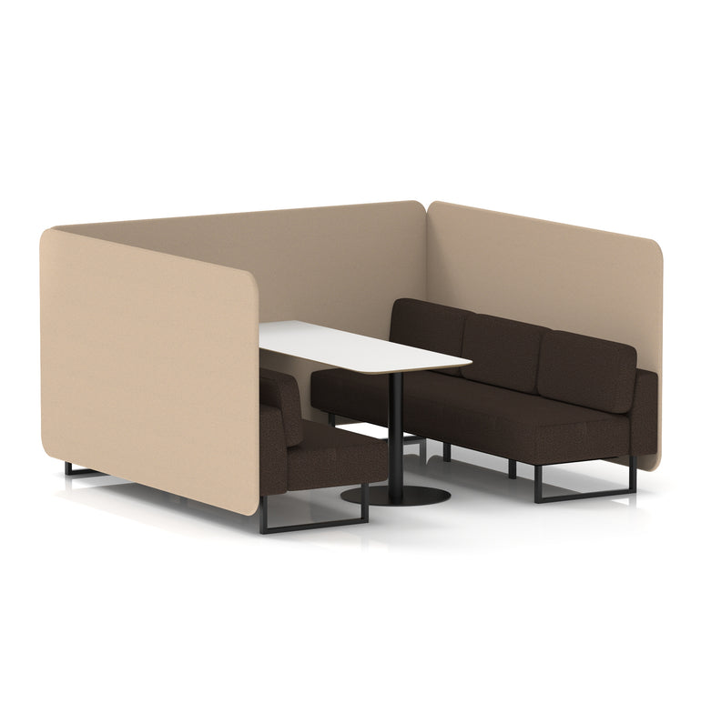 Brixworth Bench Booth With White Table In Two Tone