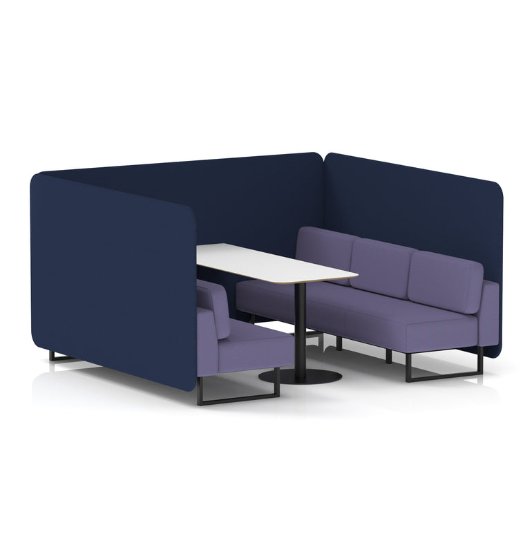 Brixworth Bench Booth With White Table In Two Tone