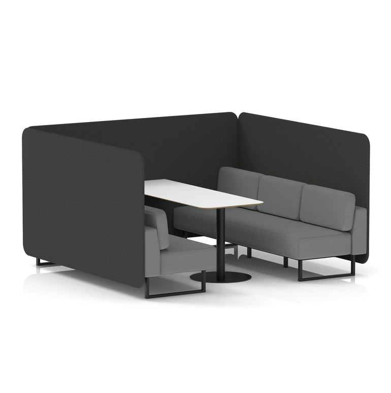 Brixworth Bench Booth With White Table In Two Tone