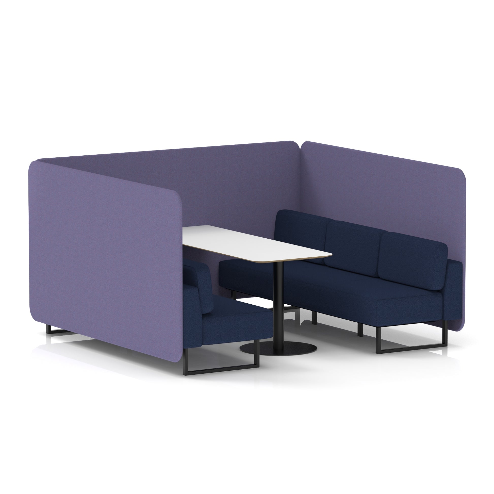 Brixworth Bench Booth With White Table In Two Tone