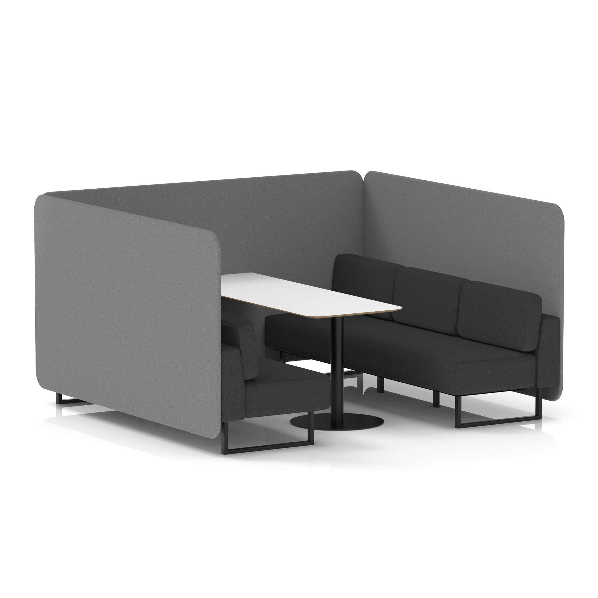 Brixworth Bench Booth With White Table In Two Tone