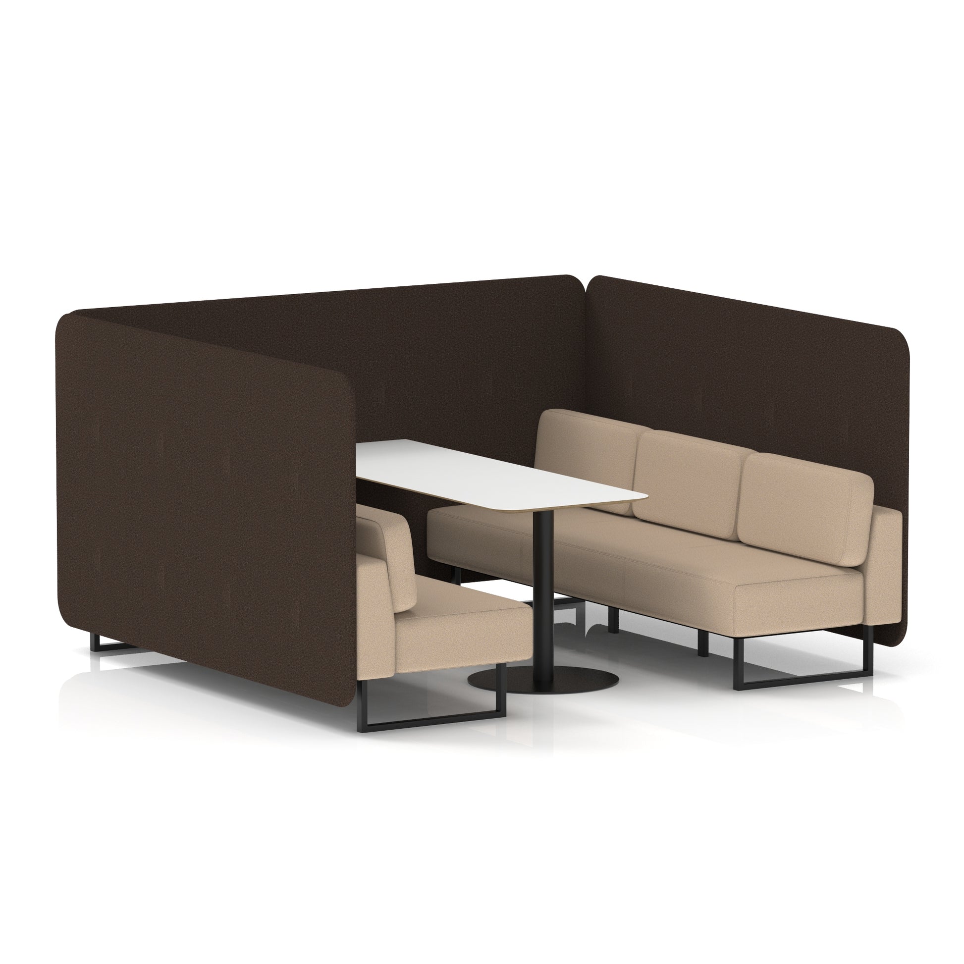 Brixworth Bench Booth With White Table In Two Tone