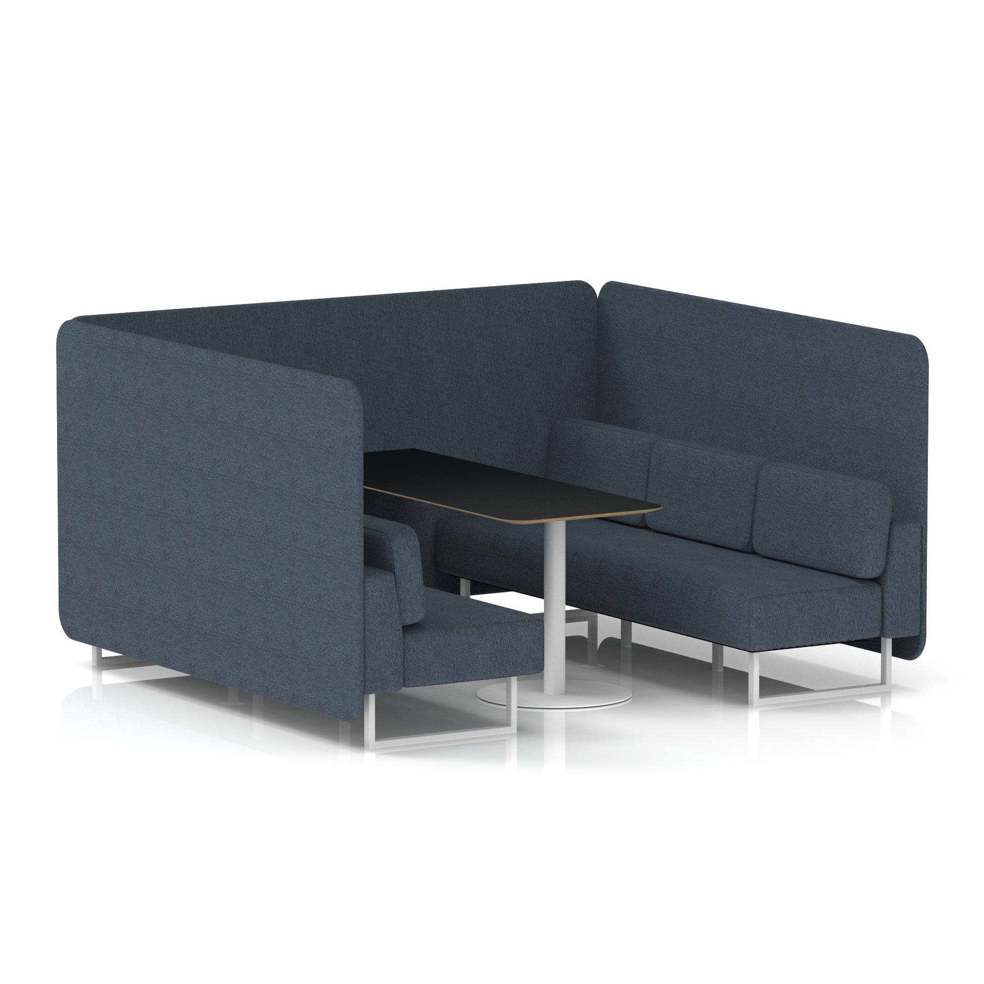 Brixworth Bench Booth With Black Table In Single Tone