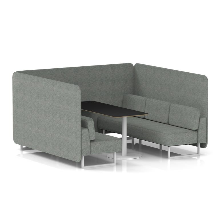 Brixworth Bench Booth With Black Table In Single Tone