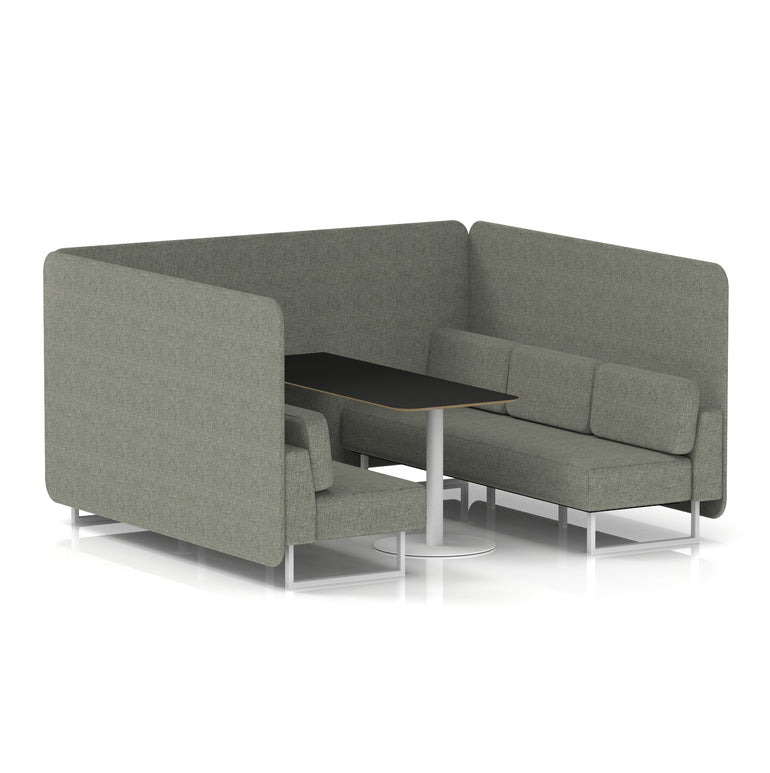 Brixworth Bench Booth With Black Table In Single Tone