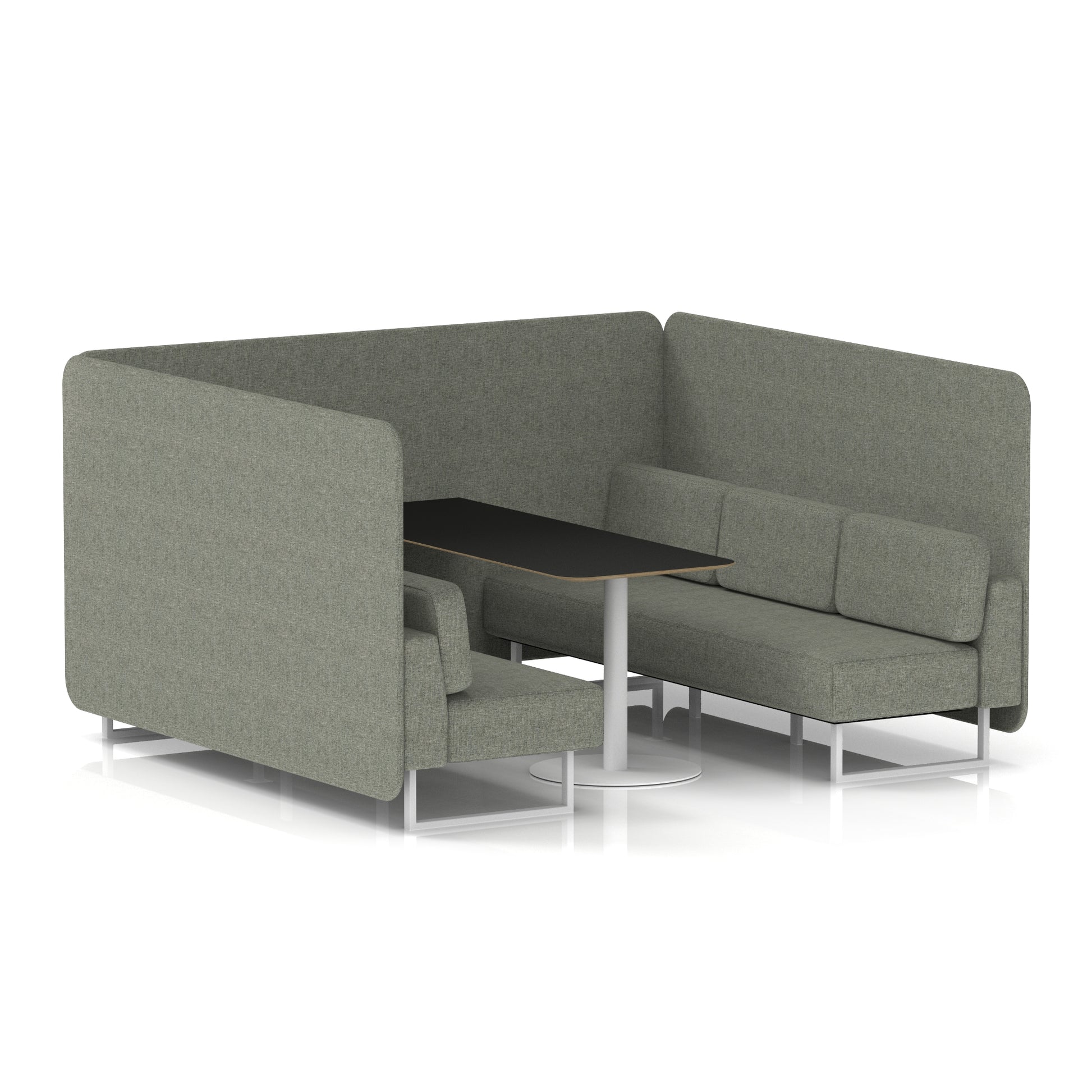 Brixworth Bench Booth With Black Table In Single Tone