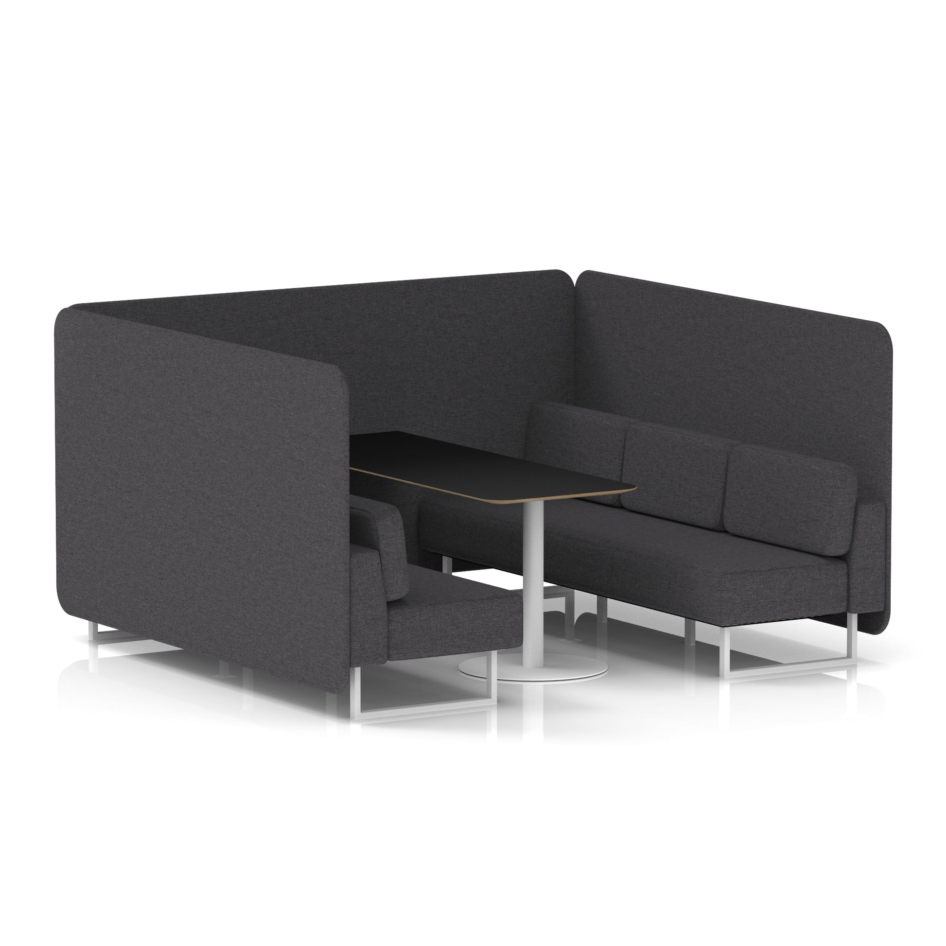 Brixworth Bench Booth With Black Table In Single Tone