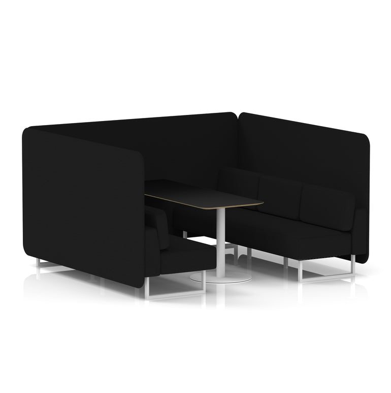 Brixworth Bench Booth With Black Table In Single Tone
