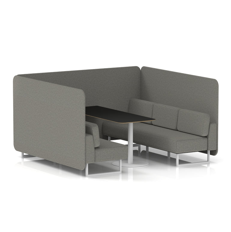 Brixworth Bench Booth With Black Table In Single Tone