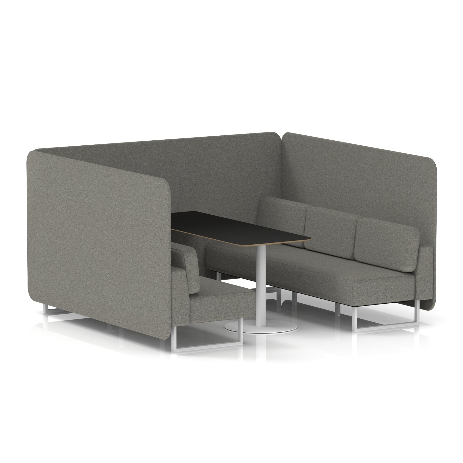 Brixworth Bench Booth With Black Table In Single Tone