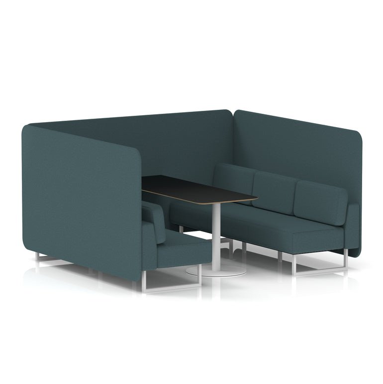 Brixworth Bench Booth With Black Table In Single Tone