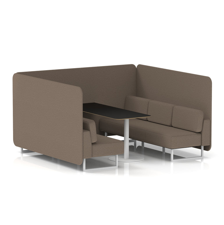 Brixworth Bench Booth With Black Table In Single Tone