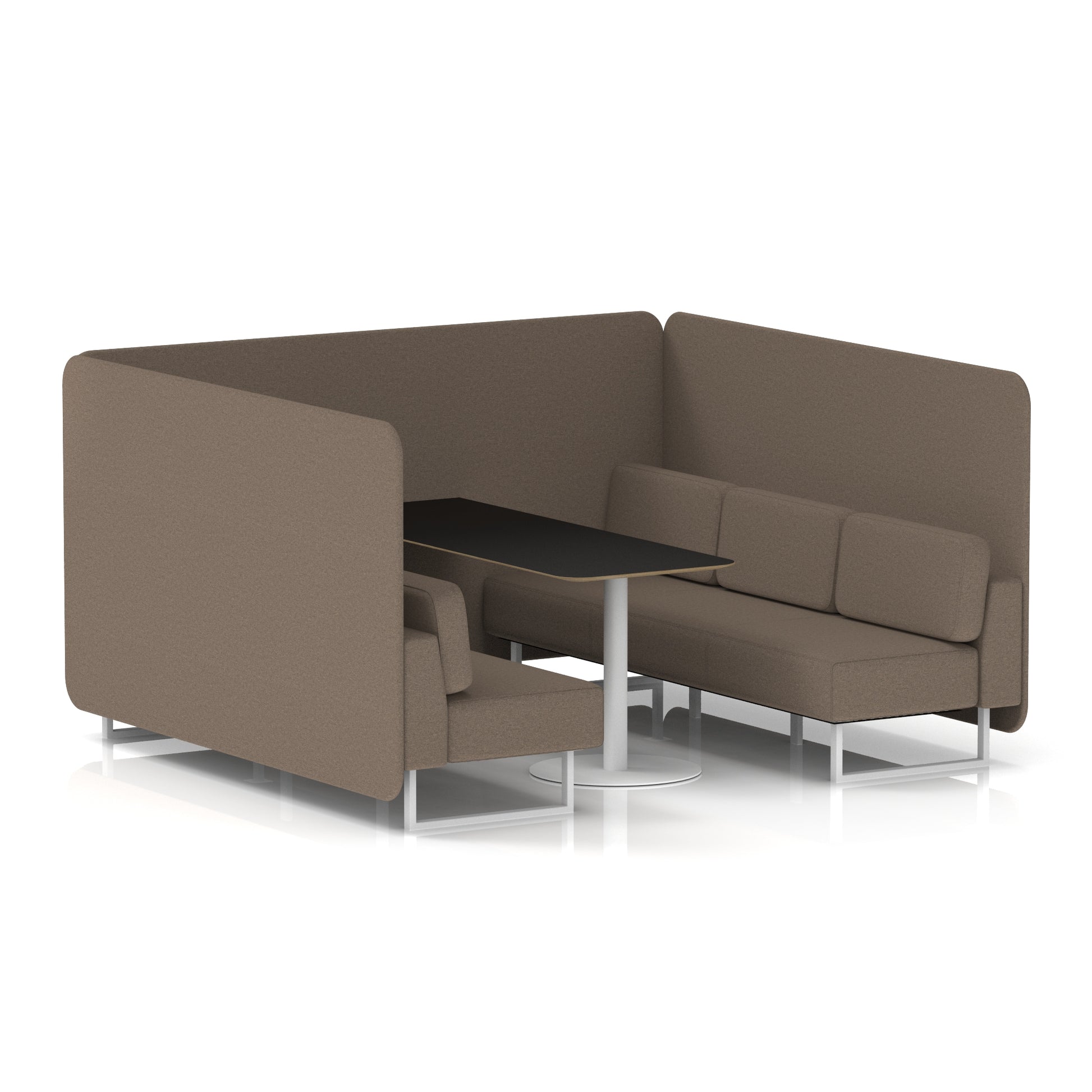 Brixworth Bench Booth With Black Table In Single Tone