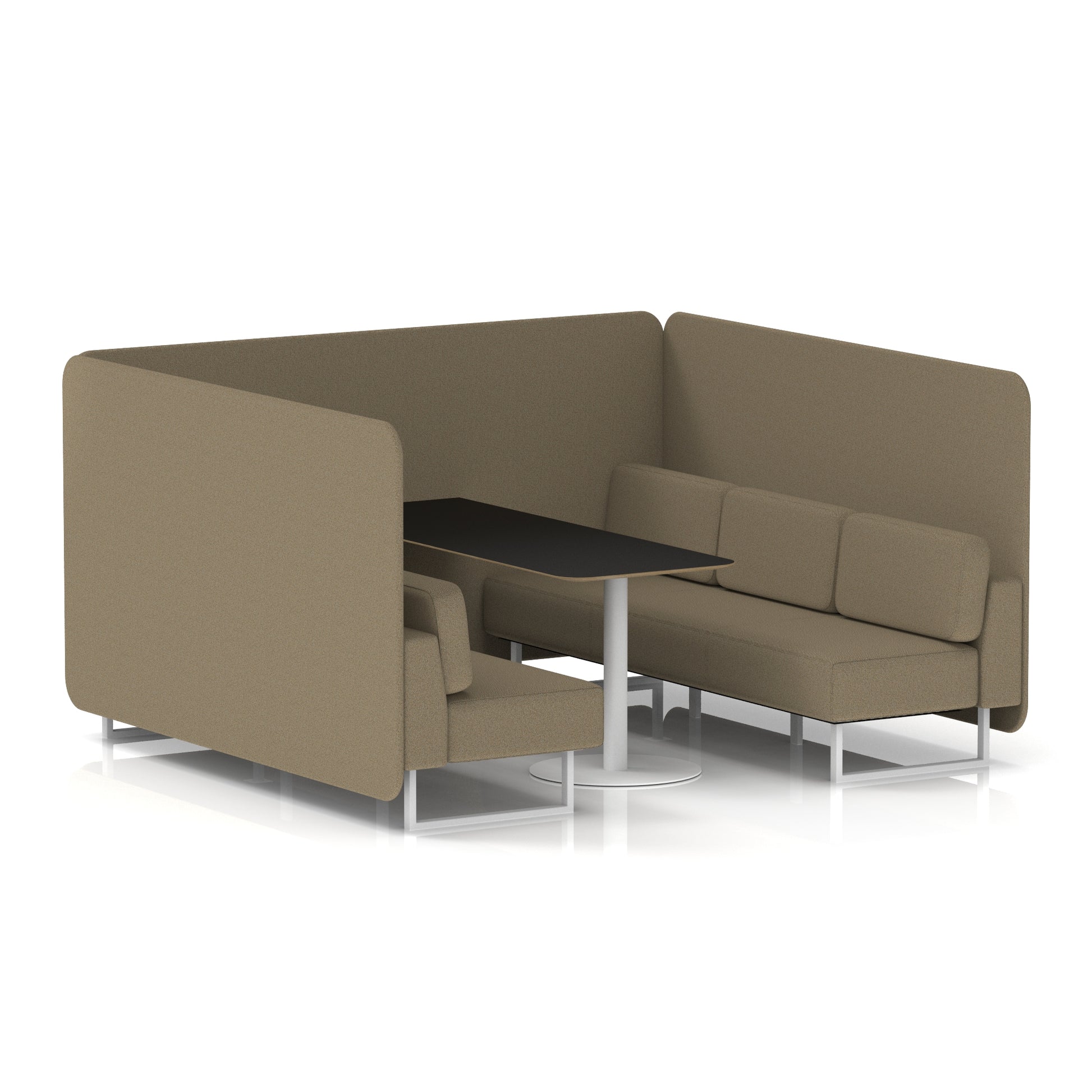 Brixworth Bench Booth With Black Table In Single Tone