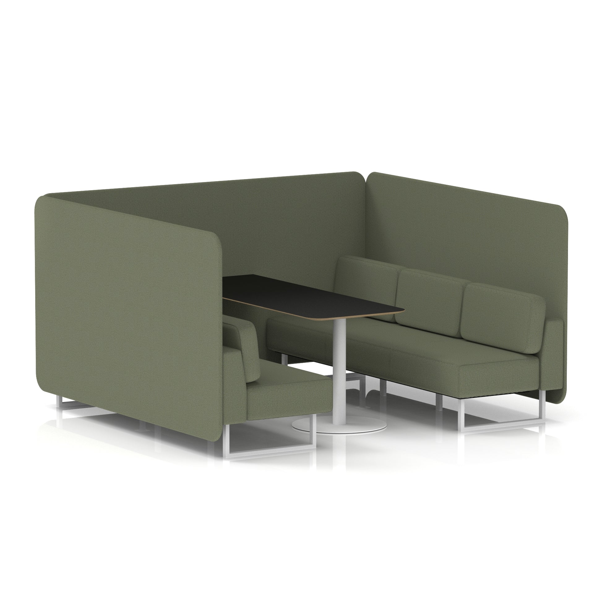 Brixworth Bench Booth With Black Table In Single Tone