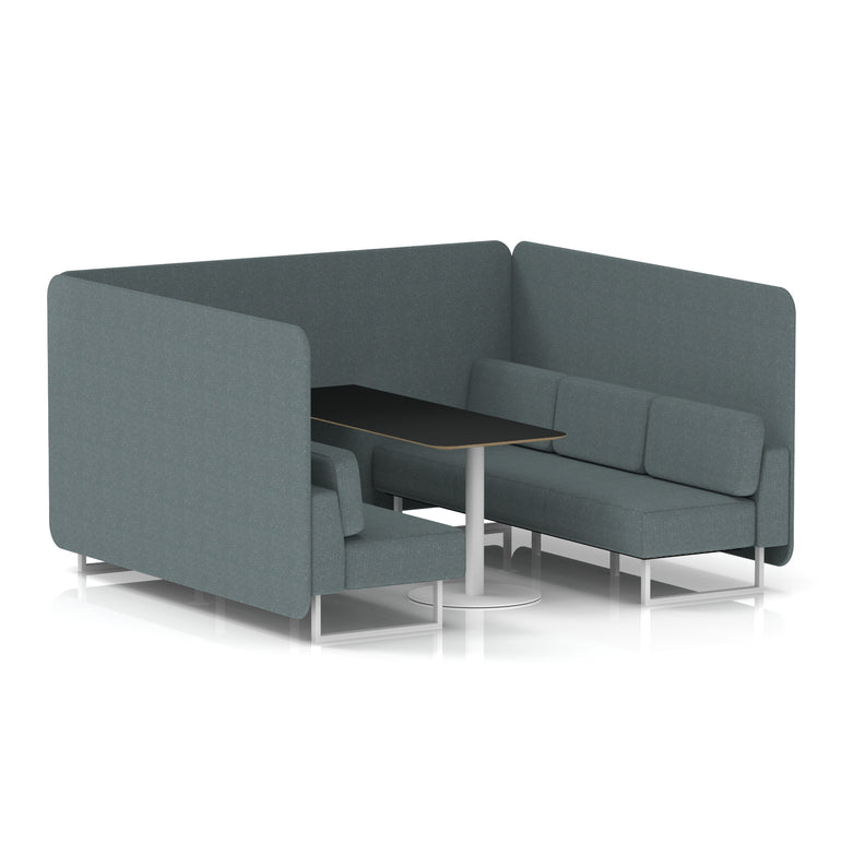 Brixworth Bench Booth With Black Table In Single Tone