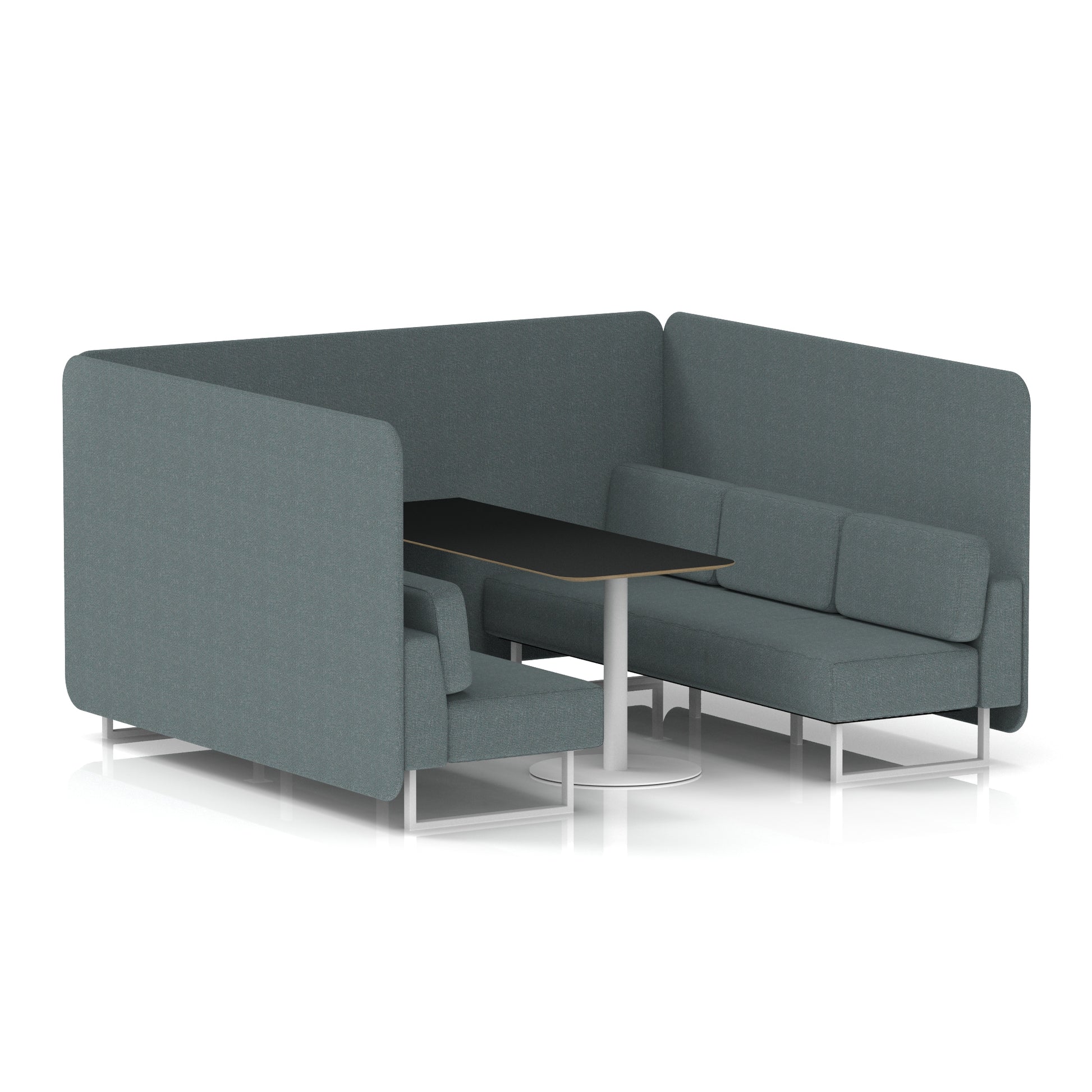Brixworth Bench Booth With Black Table In Single Tone