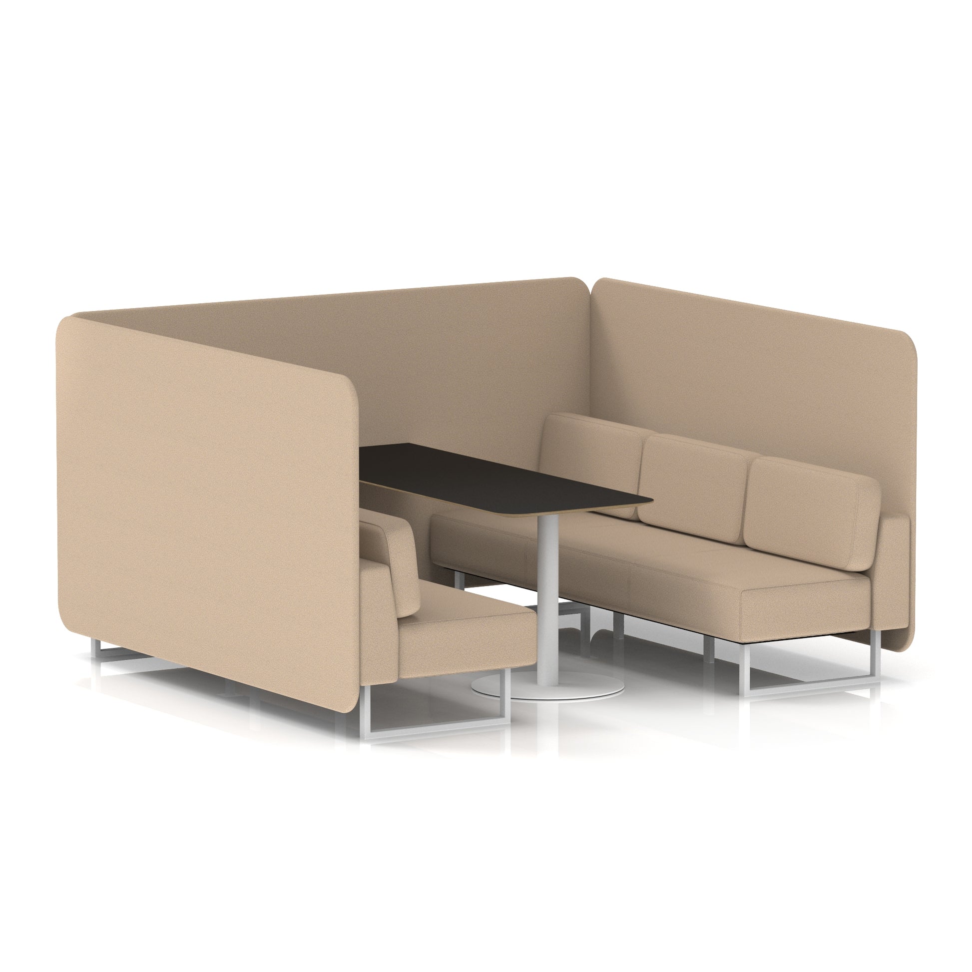 Brixworth Bench Booth With Black Table In Single Tone