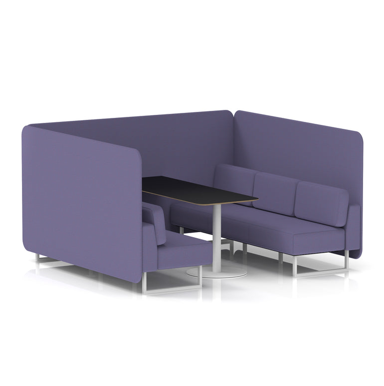 Brixworth Bench Booth With Black Table In Single Tone
