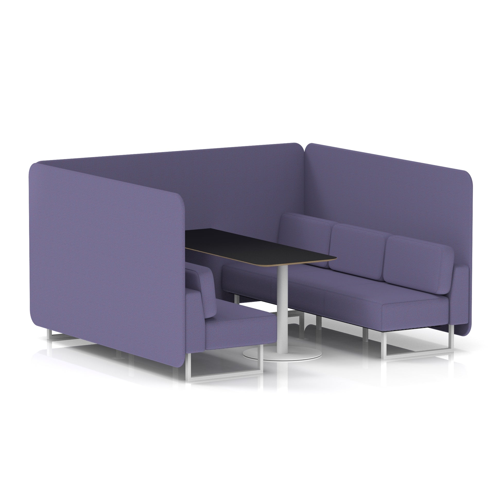 Brixworth Bench Booth With Black Table In Single Tone