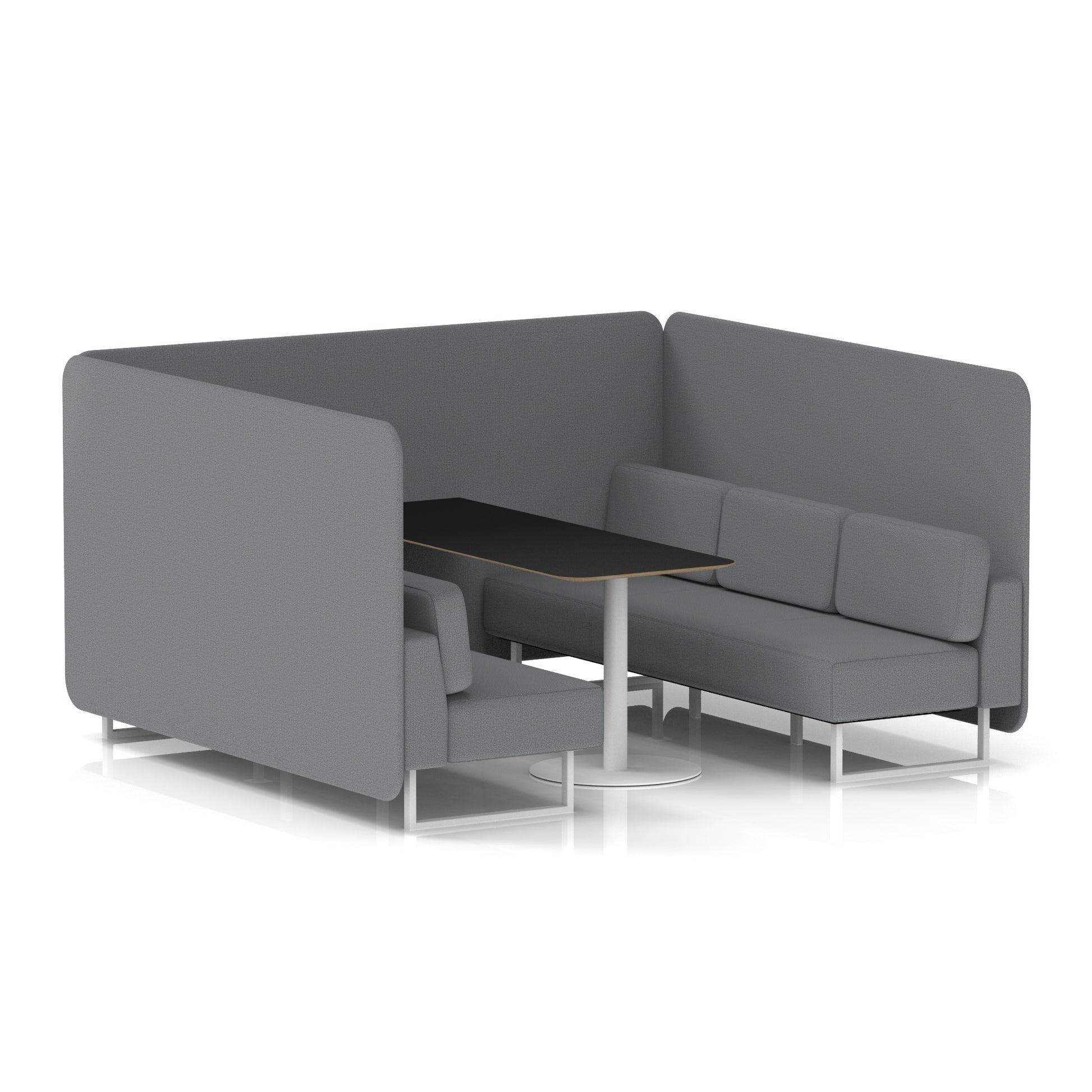 Brixworth Bench Booth With Black Table In Single Tone