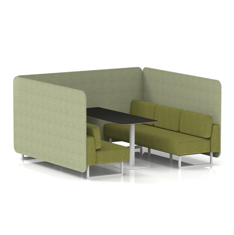 Brixworth Bench Booth With Black Table In Two Tone