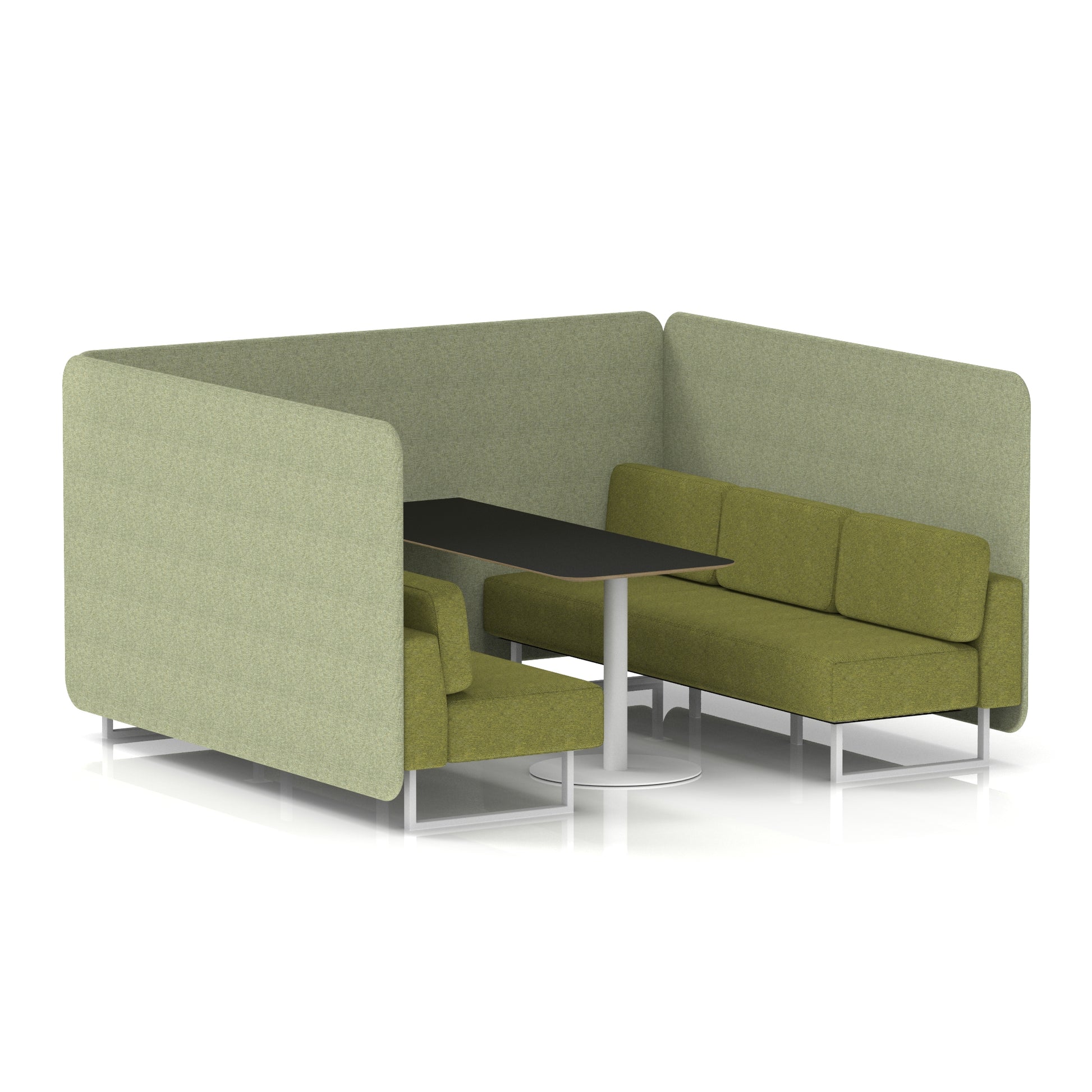Brixworth Bench Booth With Black Table In Two Tone