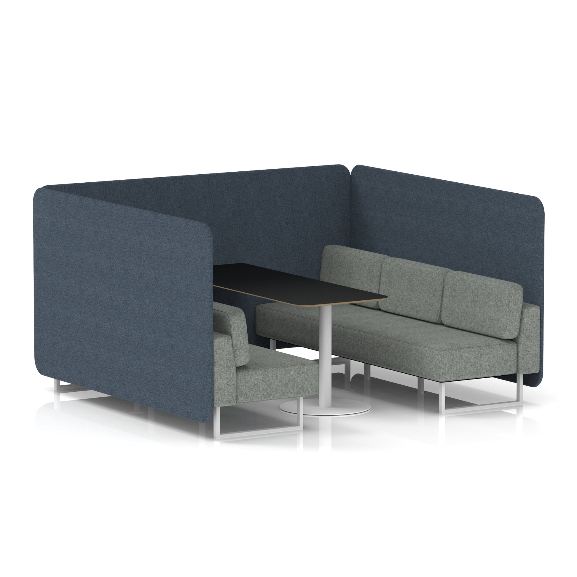 Brixworth Bench Booth With Black Table In Two Tone