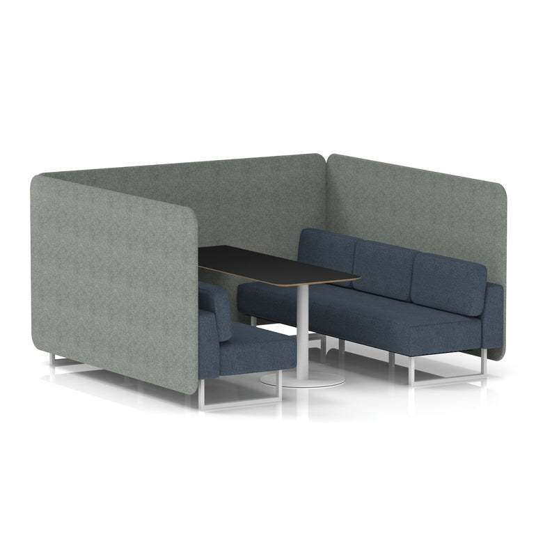 Brixworth Bench Booth With Black Table In Two Tone